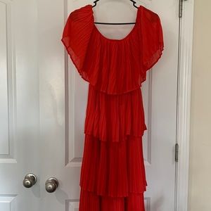 Red off the shoulder boutique dress